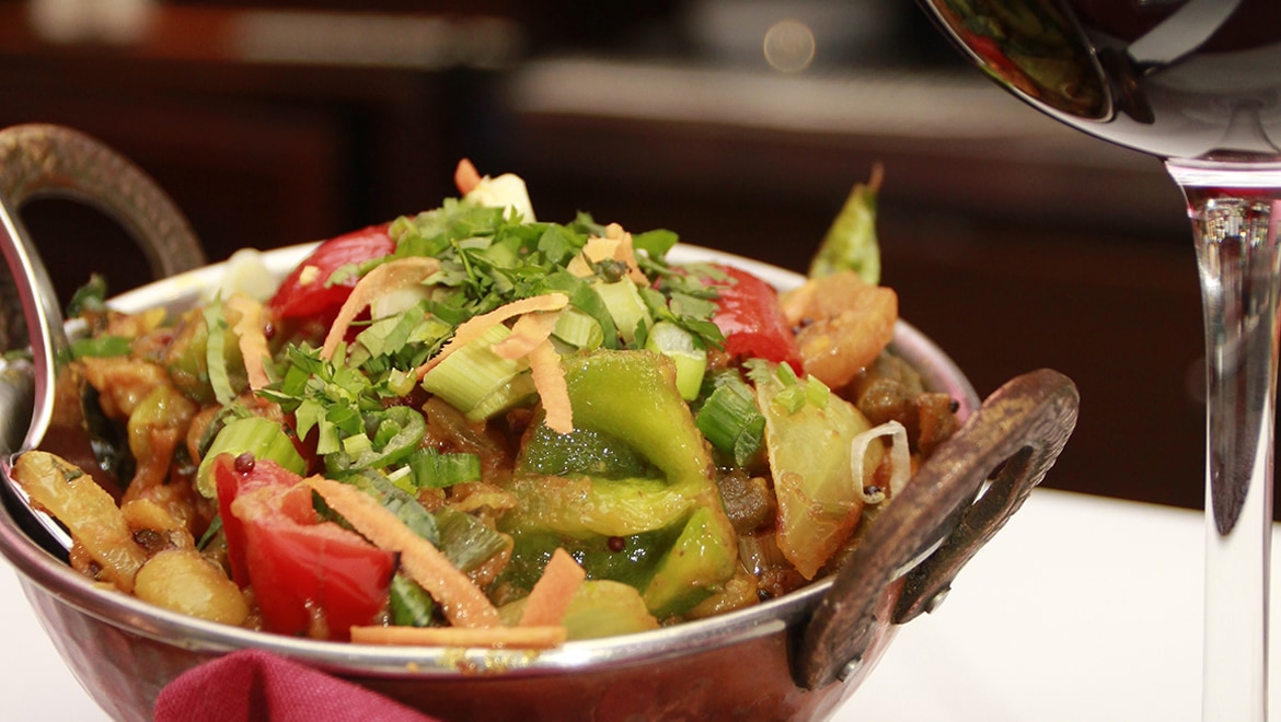 Vegetable karahi with fresh peppers